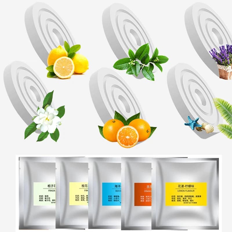 Car deodorant refill, round car air intake clip, fragrance diffuser, spare pad, solid perfume charging tablets for car