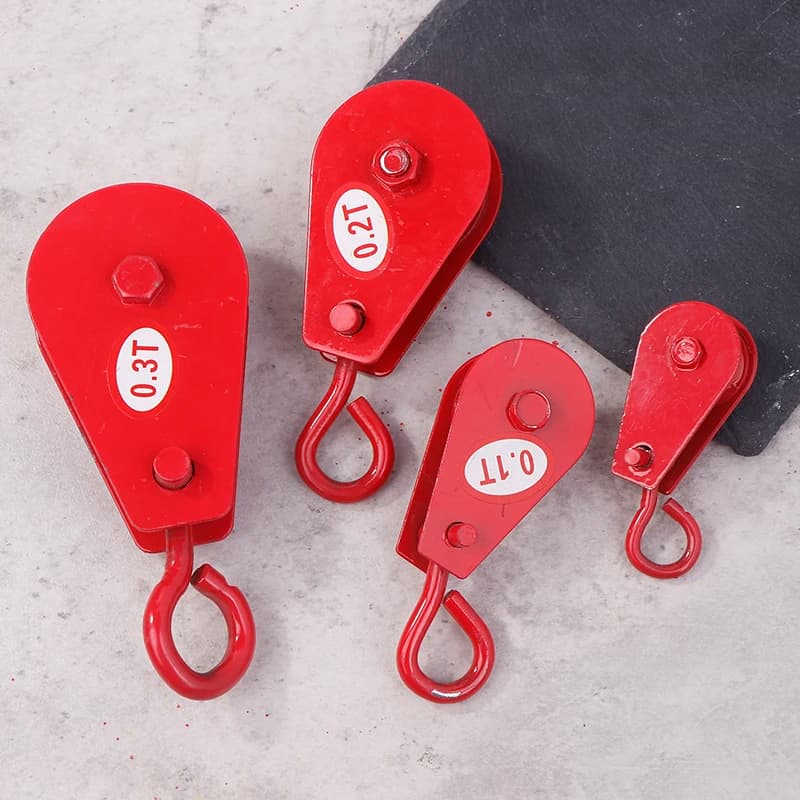 [MS]Pulley 0.05T/0.1T/0.2T/0.3T Single Wheel Rotary Lifting Rope Pulley Block Tool Marine Hauling Pulley Lifting Wheel Tools