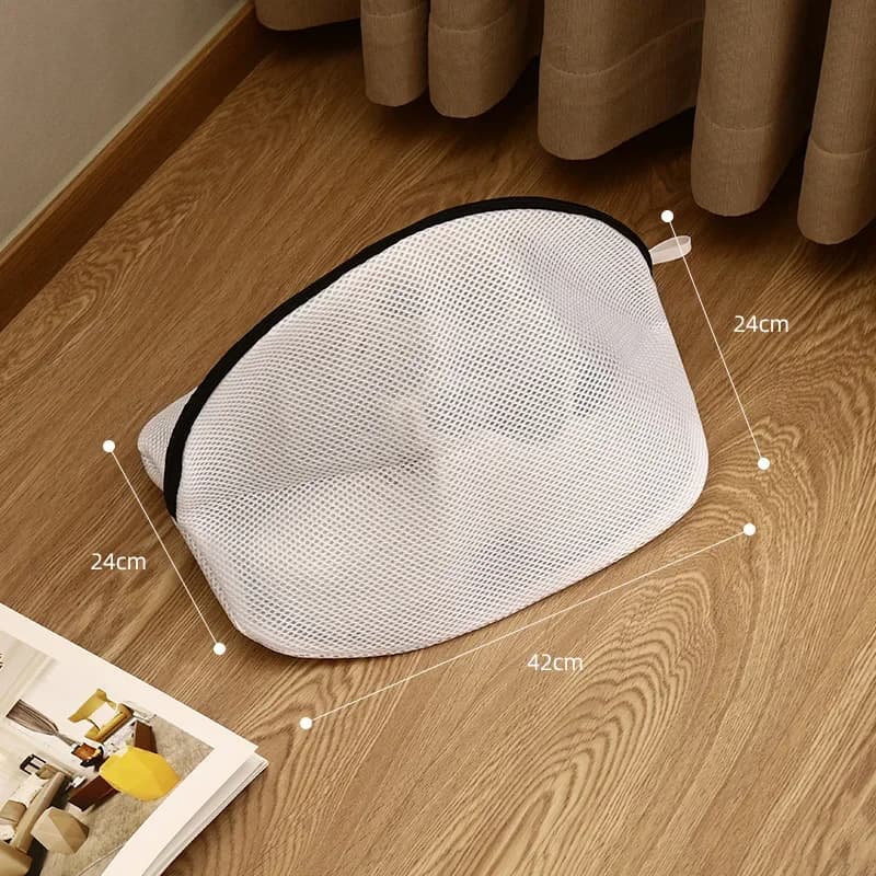Sacchetto per lavaggio scarpe anti-deformazione in rete con chiusura a zip, organizer multiuso per reggiseni e calzini