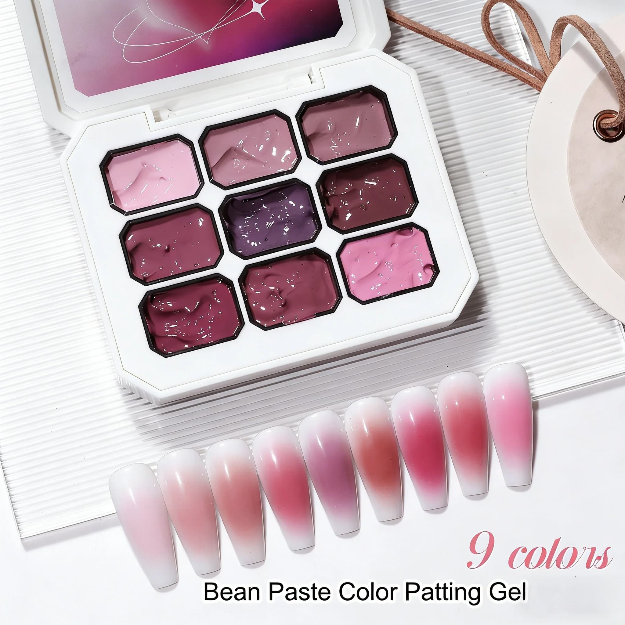 9 color pink solid nail polish, high saturation foam gel, creative decoration, for beauty salon, DIY, popular for summer