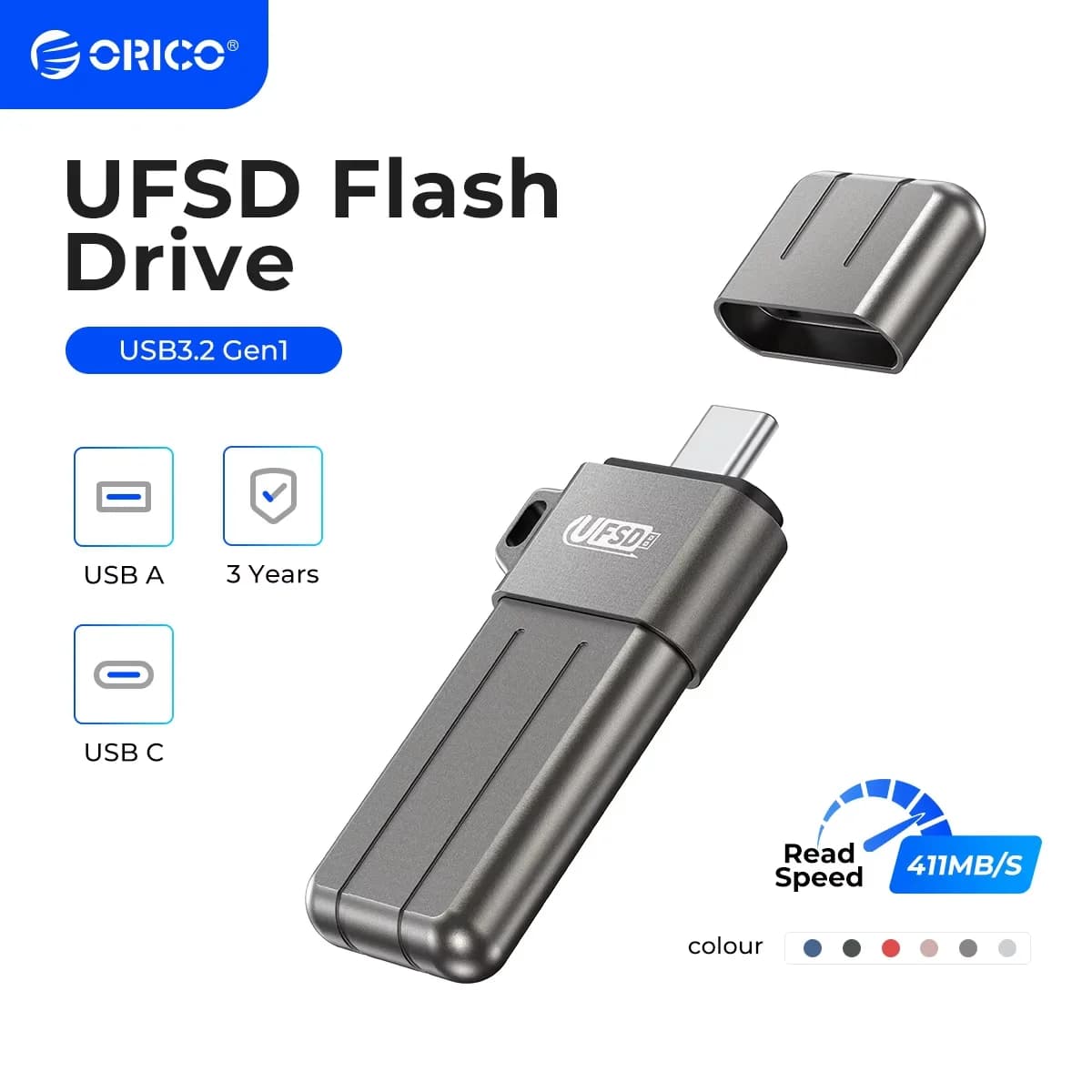 ORICO Chiavetta USB interamente in metallo da 512 GB Chiavetta USB da 411 MB/S 256 GB 128 GB 64 GB Chiavetta USB Tipo C Pendrive Memory Stick U Disco