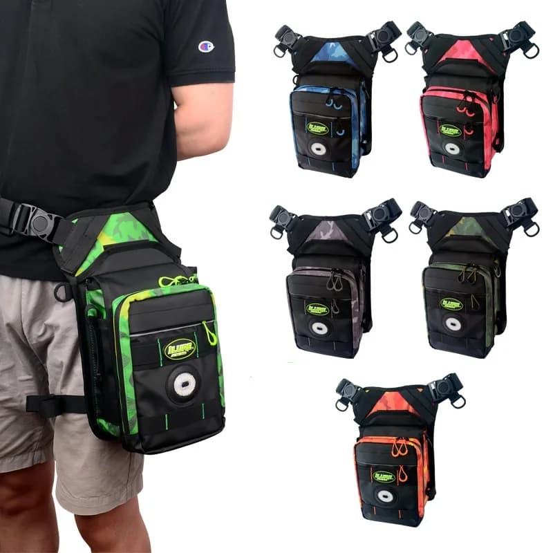 Multifunctional Men's Fish Bag Equipment Waist Bag Fishing Tool Box Shoulder bag Shoulder bag with LED lights