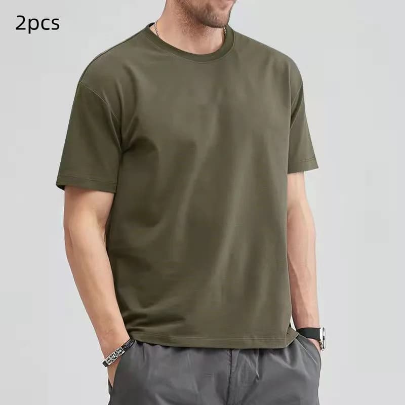 2 pezzi estate cotone Super soft magliette uomo manica corta o-collo Solid Fashion Fitness Hot T-shirt per uomo Basic Unisex Tees 5XL