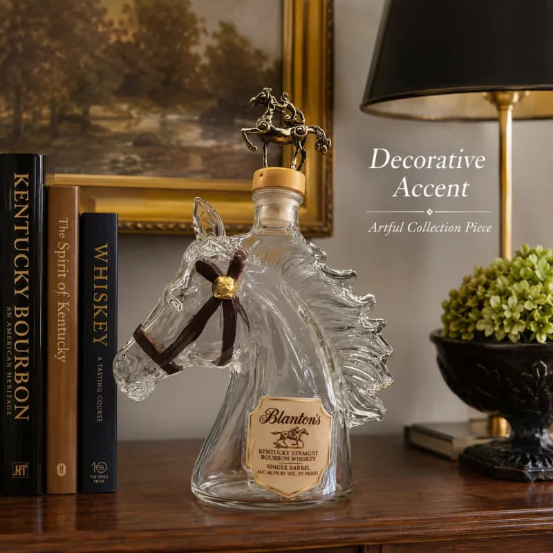 Blanton’s Horse Head Glass Decanter Bottle Premium Whiskey Bourbon Decanter Empty Liquor Bottle for Home Bar DecorCollector Gift