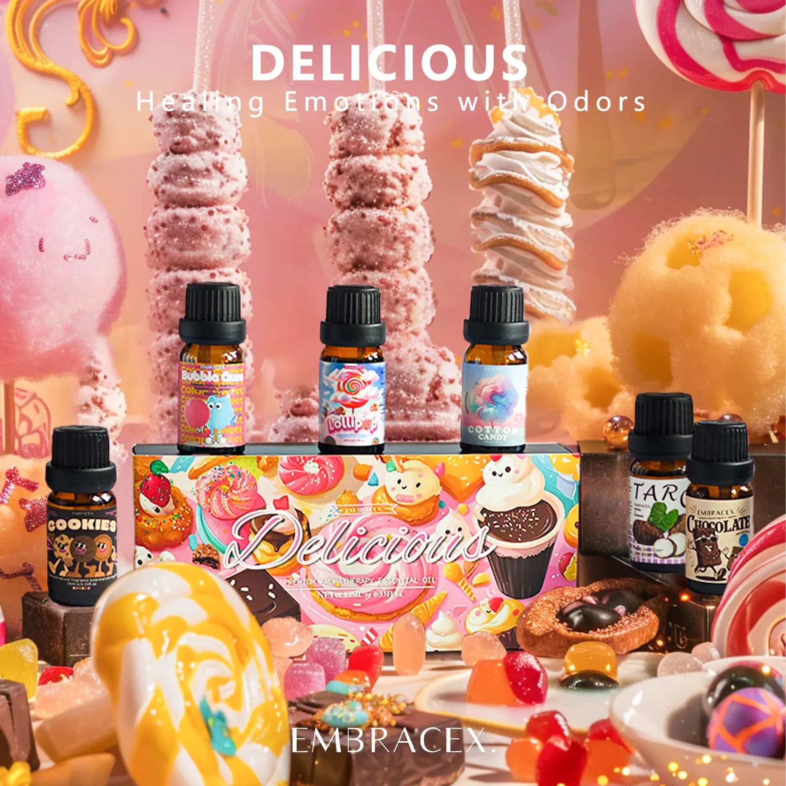 6PC/1PC 10ML Delizioso profumo di olio essenziale Fragranza dolce Aromaterapia per auto di lunga durata per regalo