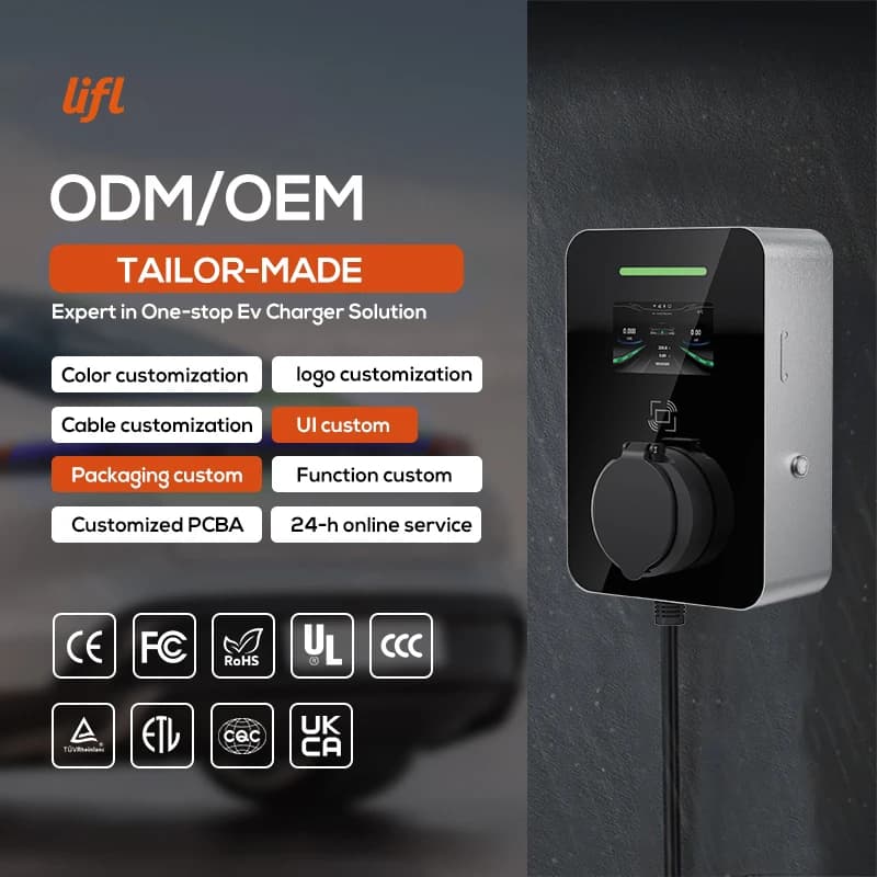 Quick charging station for wall charger for electric vehicles GBT 7KW 32A for electric cars EV charging station mounted on the wall