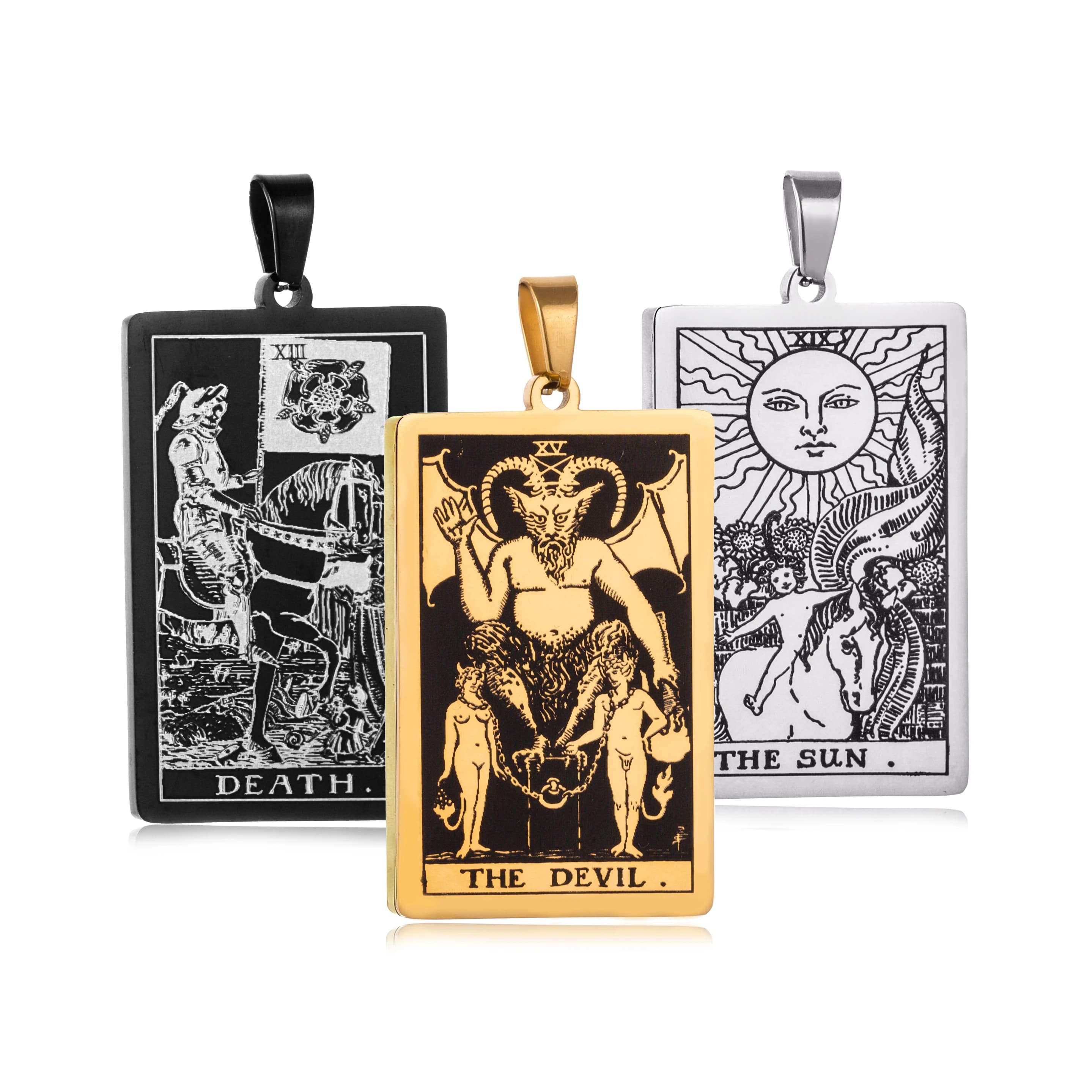 22 carte dei tarocchi Collana con ciondolo in acciaio inossidabile Arcane principali Divinazione Pendenti e ciondoli per gioielli Collana personalizzata Creazione di regali fai da te