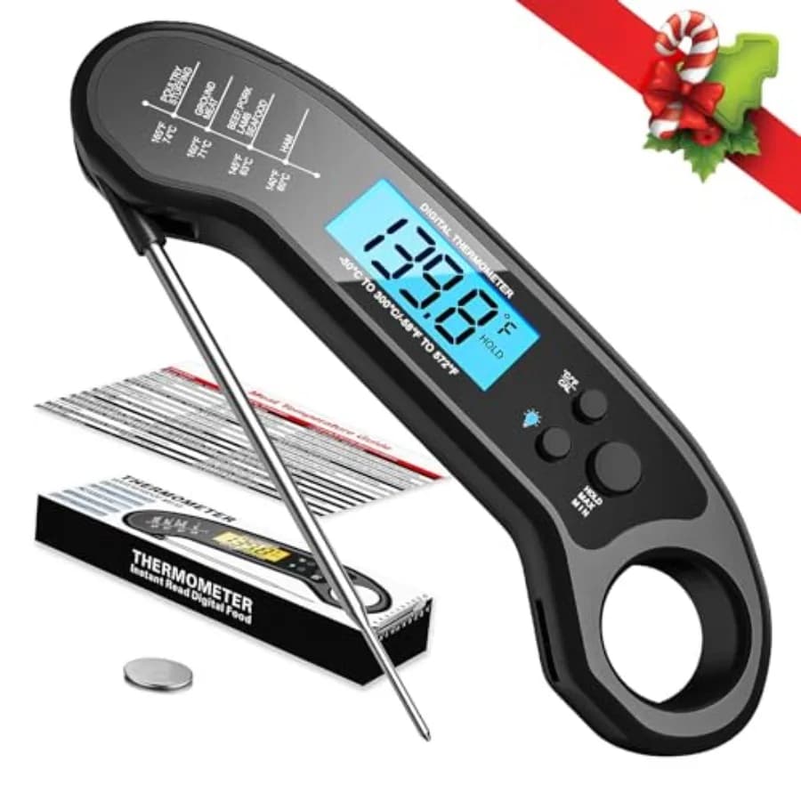 Digital Thermometer for Reading Meat Instant Grill and Kitchen with Bottle Openers, Retro Illumination and Calibration