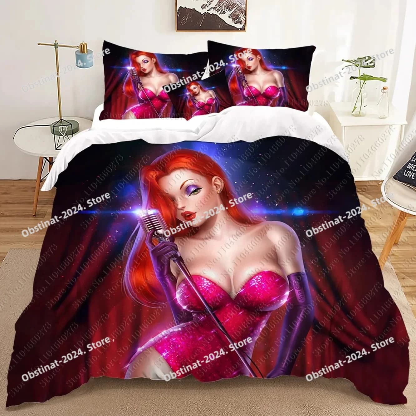 fashion Jessica Rabbit 3D Bedding Sets print duvet cover Adults_ children bed comforter birthday gift dropshipping home textiles