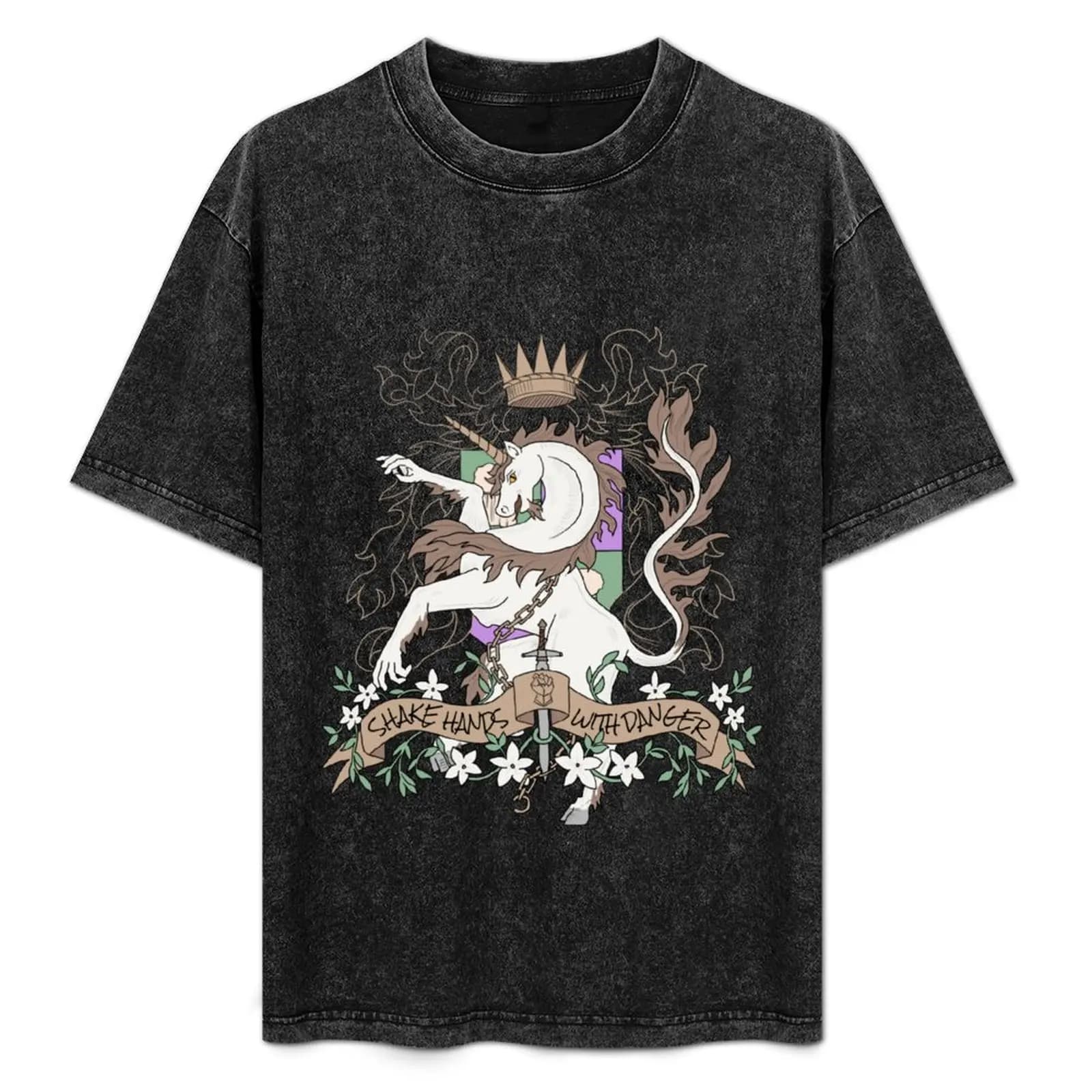 Shake Hands with Danger T-Shirt Summer Print Short Sleeve Tee