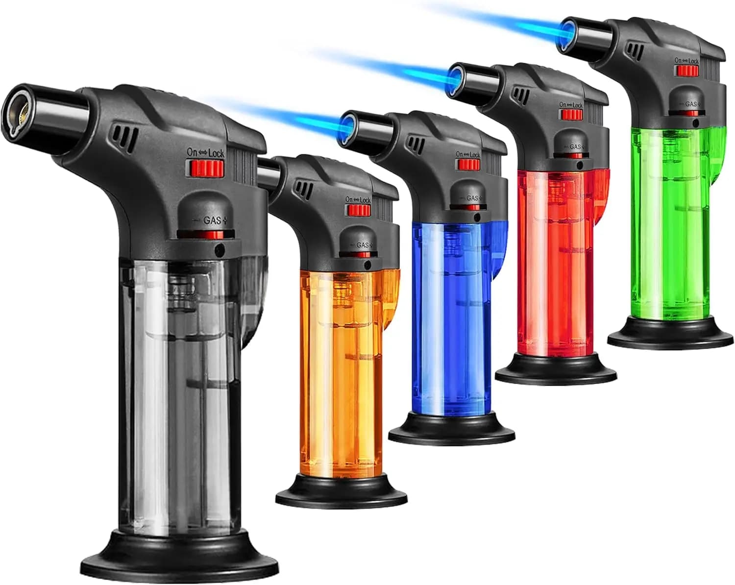 Butane Refillable Jet Flame Torch Lighter Windproof Torch for Candle Fireplace Camping Grill BBQ Lighters