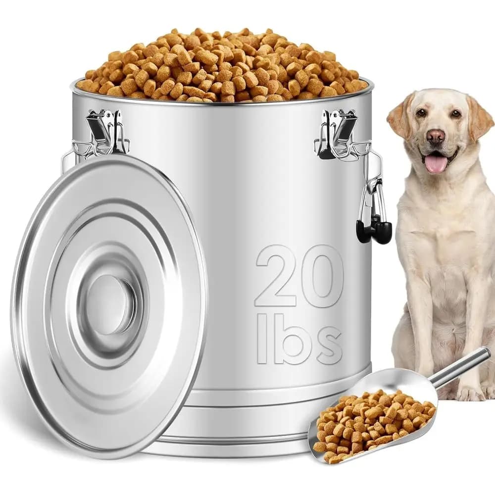 Contenitore Ermetico per Alimenti per Animali Domestici da 20-25 Libbre con Coperchio e Paletta per Freschezza e Facile Pulizia