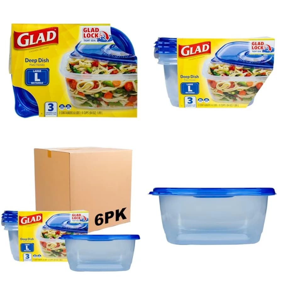 Contenitori per Alimenti Profondi con Coperchio, Grandi in Plastica Senza BPA per Zuppe, Insalate e Preparazione Pasti, Chiusura Ermetica, Microondabili