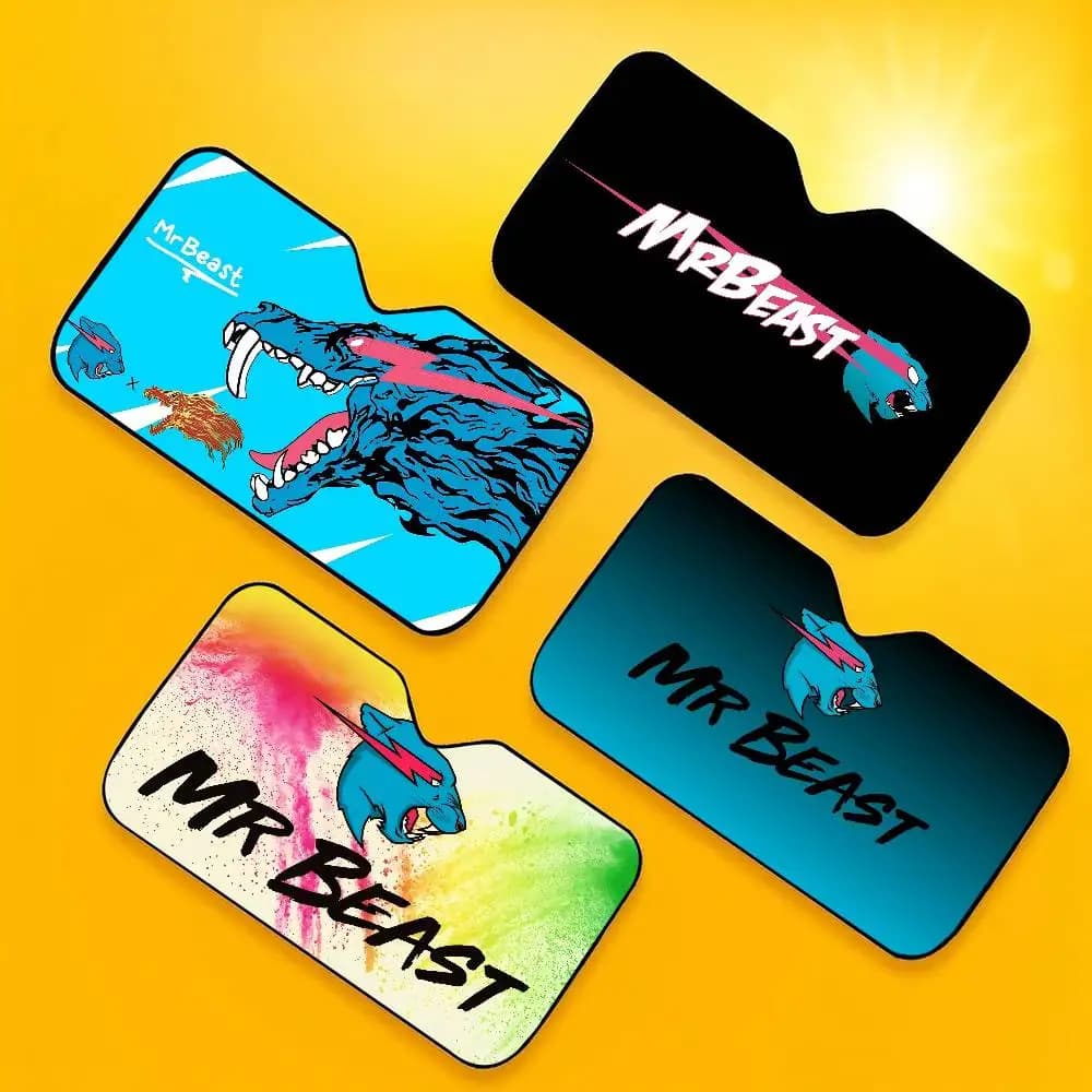 Game Blogger Mr-Beasts Car Windshield Sun Shade Foldable Car Front Covers Car Sunshade for Car Accessories Blocks Uv Rays