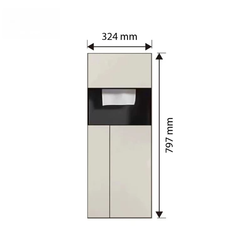 Portarotolo multifunzionale a scomparsa, moderno, angolare, in acciaio inox, integrato con porta scopino e cestino per rifiuti, da parete.