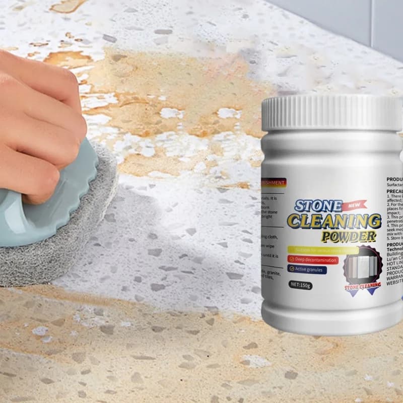 Smacchiatore per pietra Granito Quarzo Marmo Piastrelle Macchie ostinate Polvere per pulizia profonda Forte decontaminazione Detergente per pietra di granito
