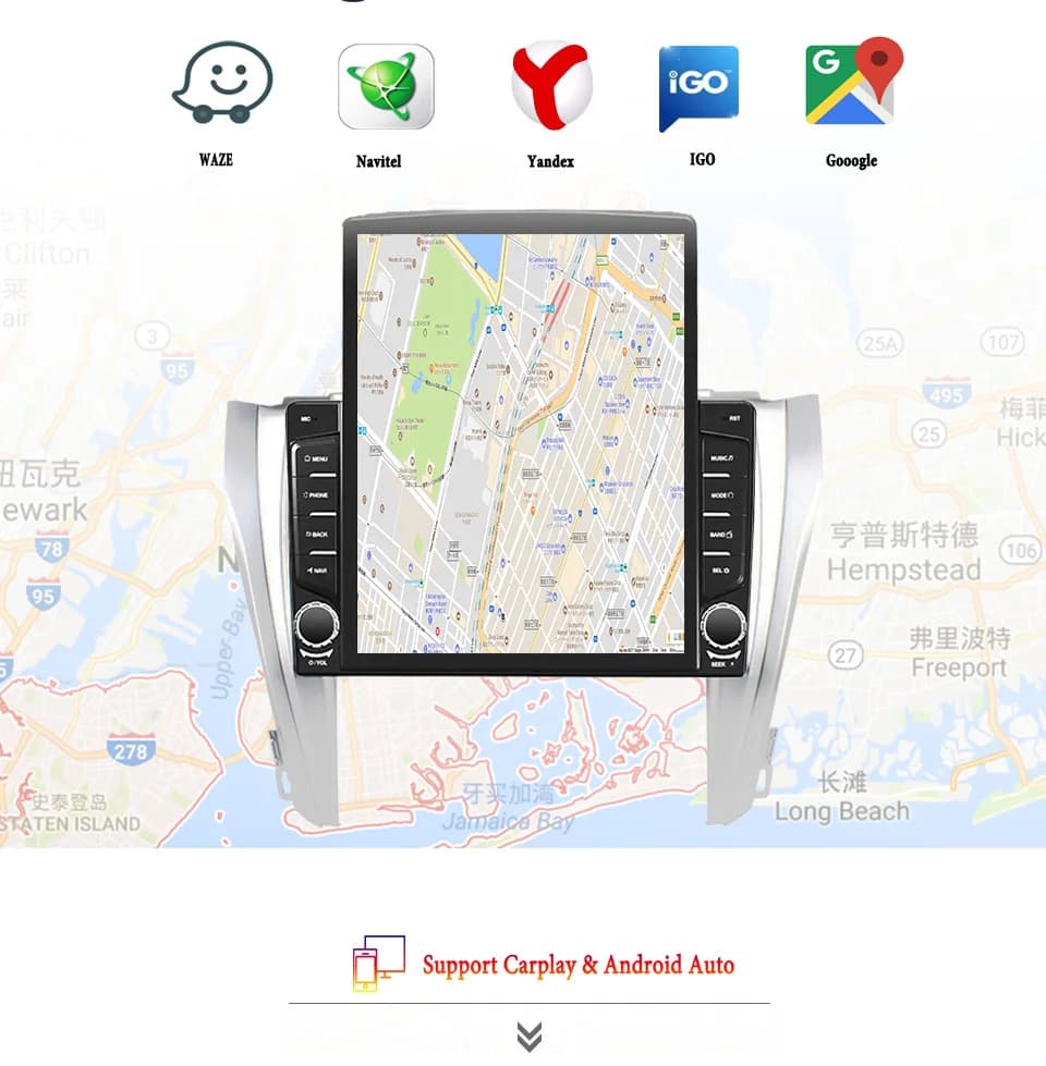 Autoradio Android 14 8G+128G per Toyota Camry 7 50 55 2014-2017, Sistema Multimediale con GPS, Tablet, DVD, Carplay