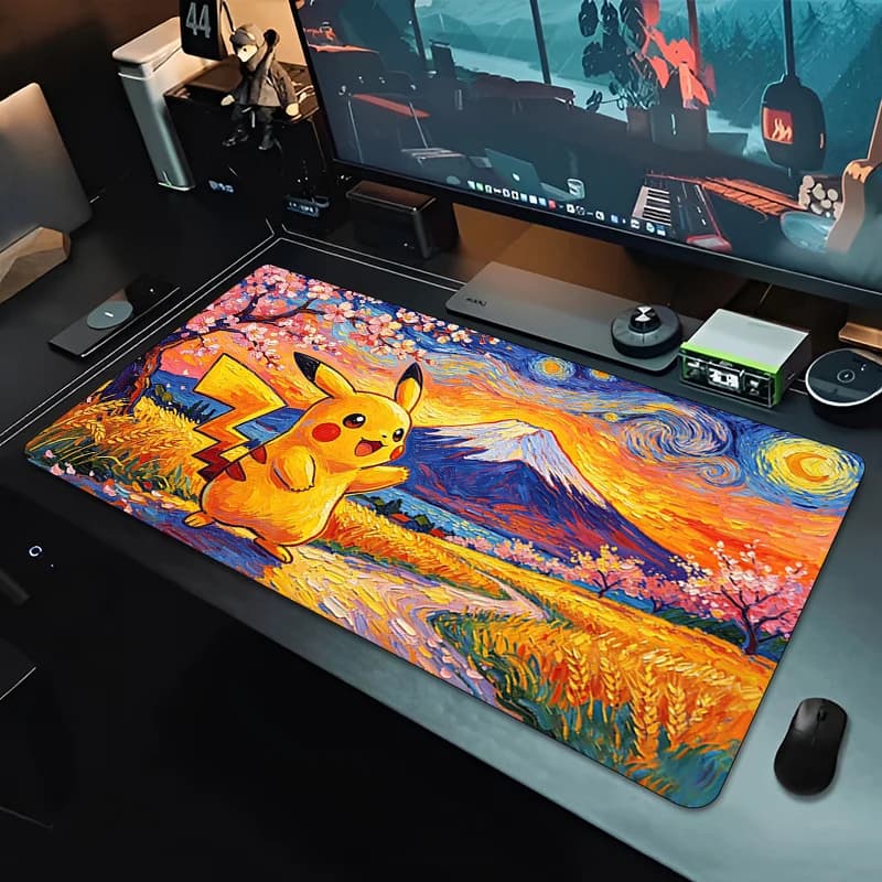 Tappetino per mouse Pokemon Pikachus in gomma, tappetino da scrivania esteso per giocatori, tappetino per tastiera per computer, tappetino per mouse ispessito per accessori da gioco
