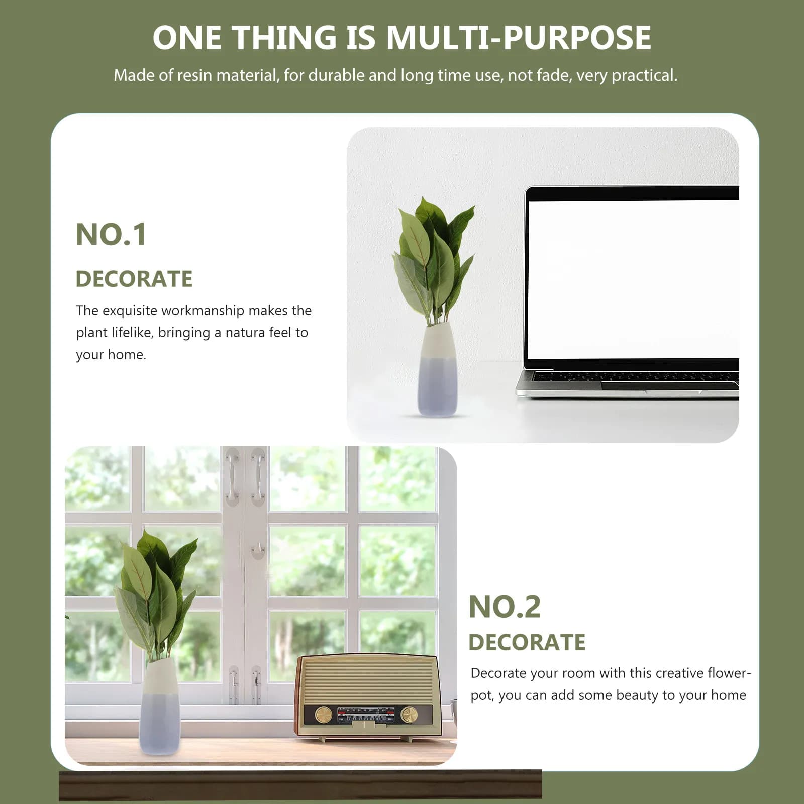 Artificial Green Plant Lifelike Faux Greenery for Home Office Wedding Decor Indoor Living Room Windowsill Desktop Terrarium