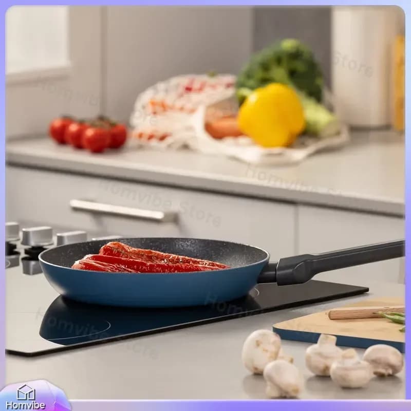 Recycled Aluminum Frying Pan 24cm Ceramic Non Stick Cookware PFAS Free Healthy Balanced Cooking Pot for Stovetop Induction