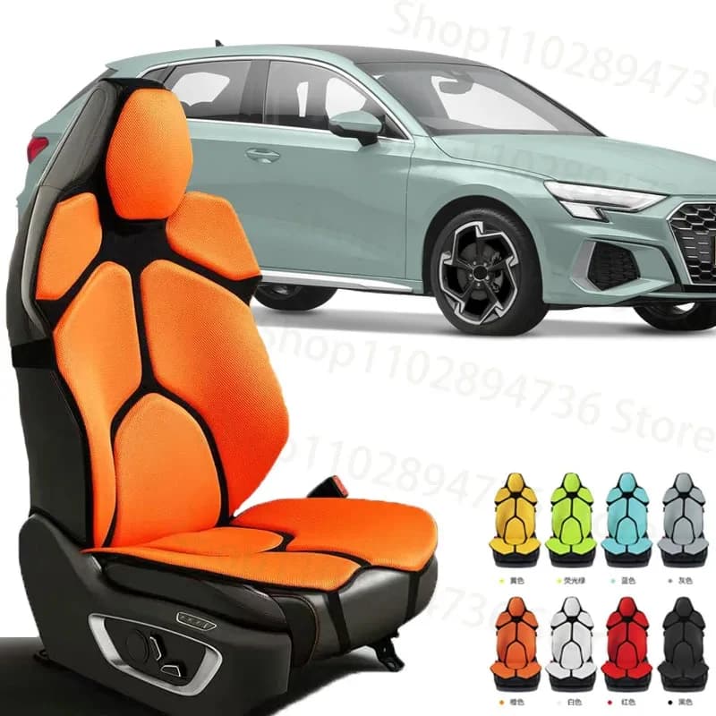 FOR AUDI A3 Cushion Car Seat Chair Back Mesh Lumbar Back Brace Massage Back Pad Support Home Office Accessories