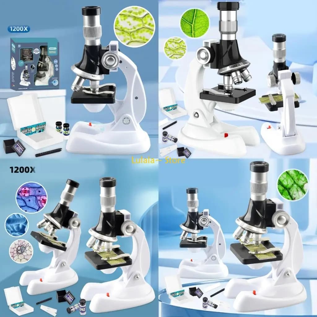 Y4QA Microscopio biologico 100x 600x 1200x BAMBINI SCUOLA SCIENZA PAOro EDUCATIVO