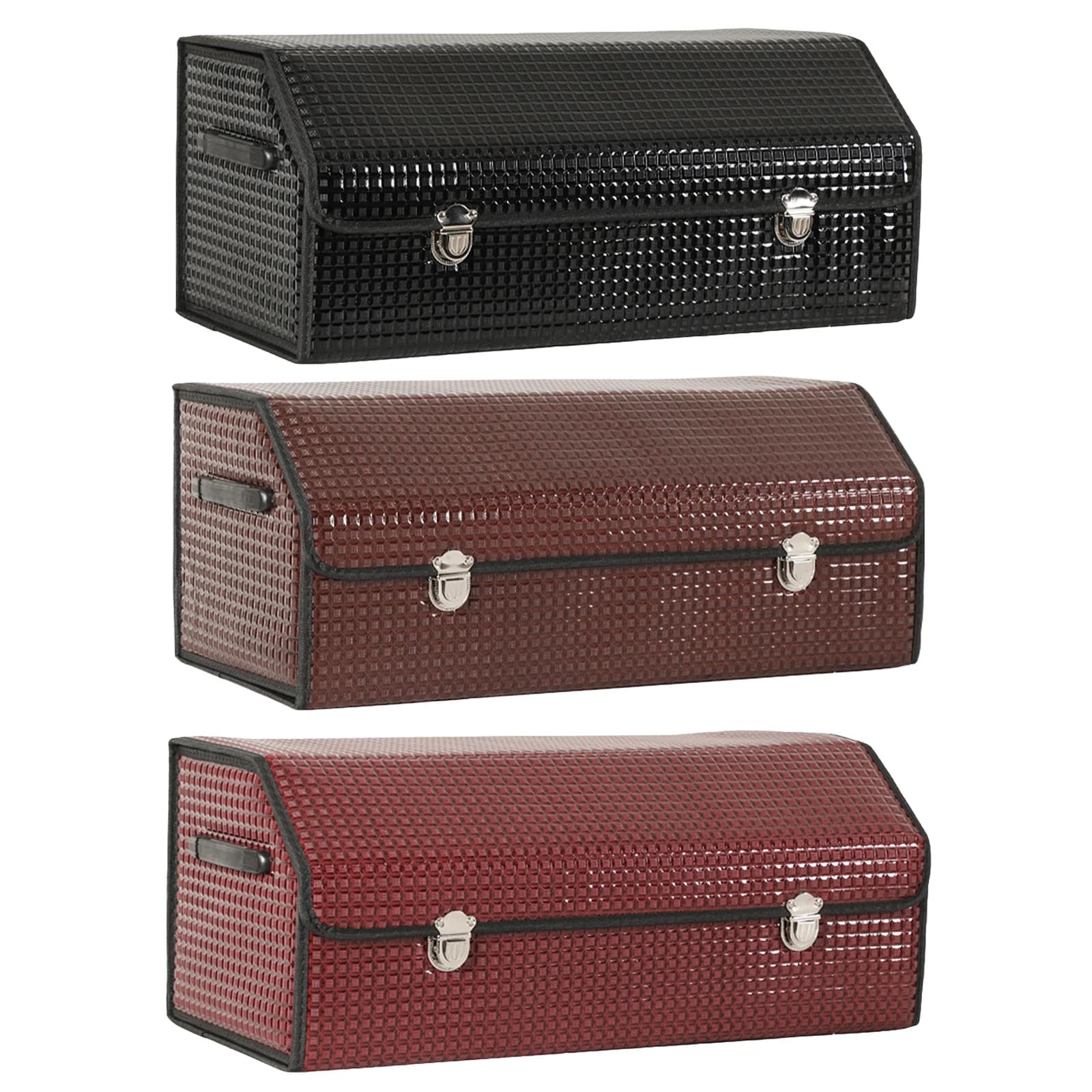 Contenitore Pieghevole per Bagagliaio Auto SUV, Organizer per Vano Portaoggetti Grande, Contenitori Pieghevoli 66x30x30cm con Coperchio