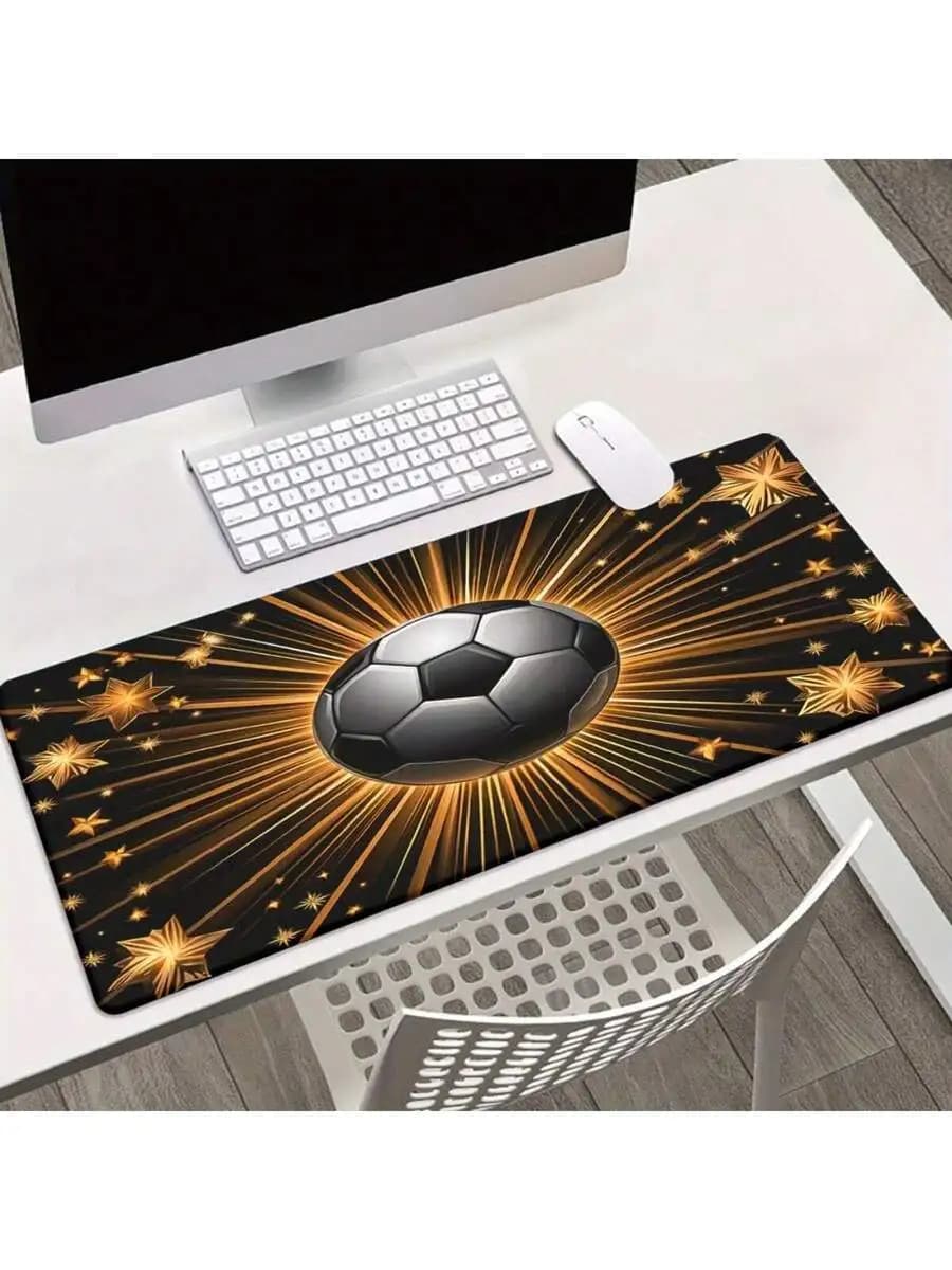 XXL Soccer Ball Pattern HD Printed Desk Mousepad Keyboard Gaming Mat Office PC Gamer