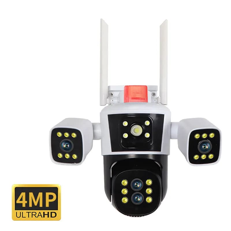 Telecamera IP Dome PTZ Wireless a Colori 4MP1440p con Quattro Obiettivi O-kam/IPC360HOME, Rilevamento AI Umanoide, Sicurezza Domestica CCTV, Monitor per Bambini
