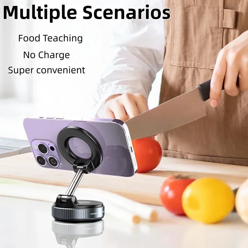 2026 Compatible Foldable Magnetic Phone Holder Magsafe Vacuum Suction Cup 360° Rotation Car Truck Mount Universal Fit Portable