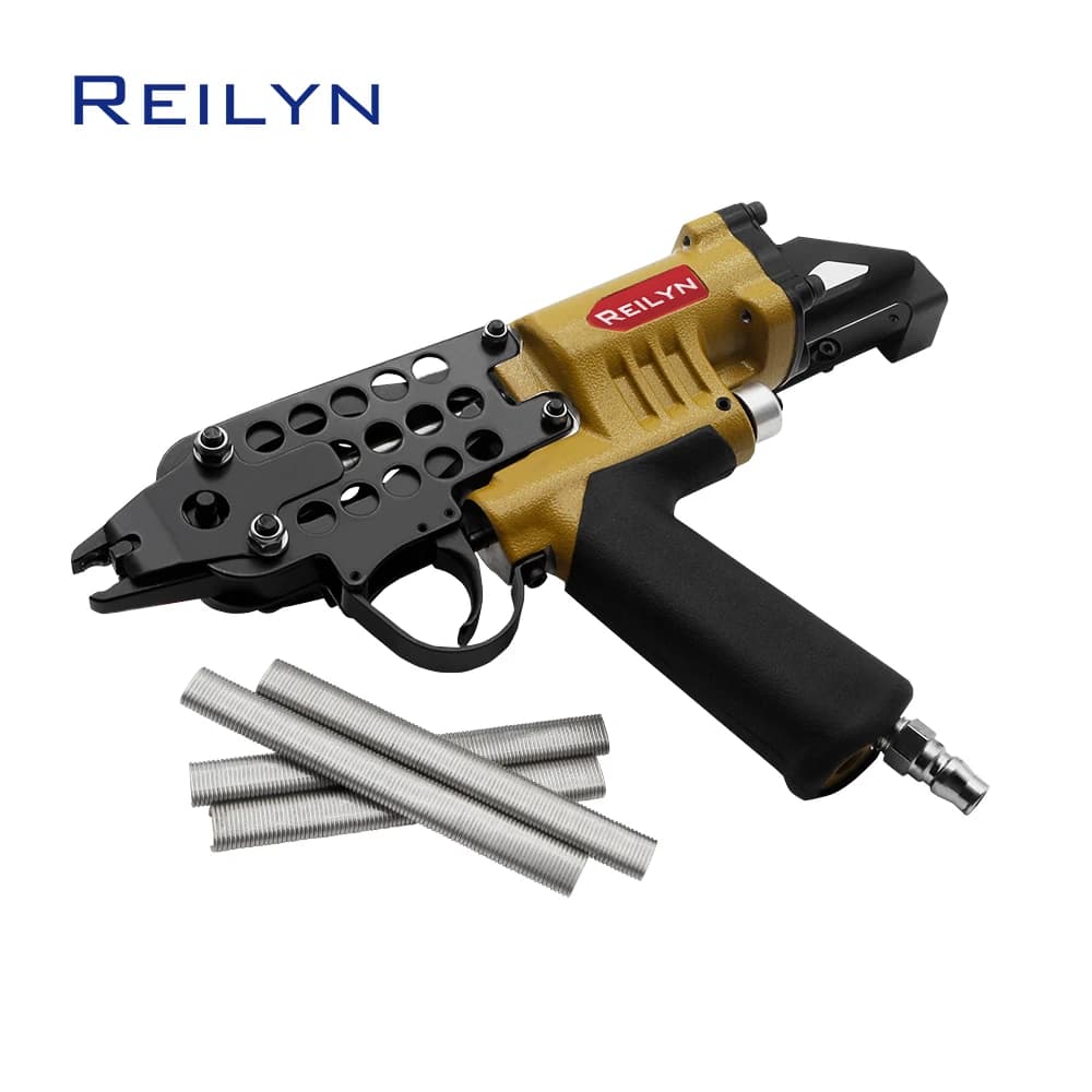 Reilyn SC7E SC760 SC7C Chiodatrice pneumatica a spirale tipo C - Cucitrice ad aria per mobili per la lavorazione del legno e rivestimento del tetto Macchina utensile con anello a C