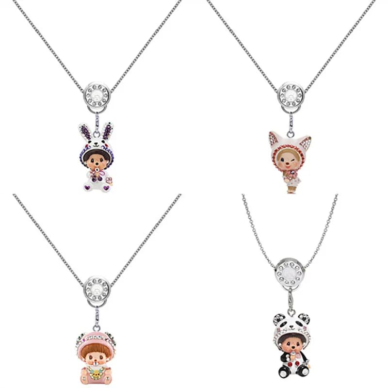 Cartoon For Monqiqi Doll Necklace Panda Collarbone Chain Trendy Keychain Ornament Girl'S Valentine'S Day Xmas Special Gift