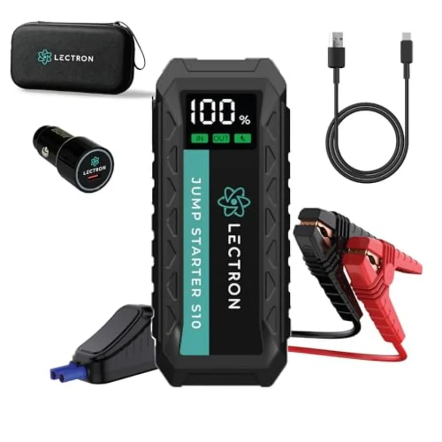 Avviatore di Emergenza Portatile 4000A per Auto 12V con Ricarica Rapida USB-C da 60W, Display LED Intelligente da 20000mAh per Motori fino a 10.0L