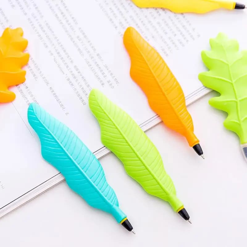 Cartoon Little Fresh Oil Pen Leaves Stationery Craftsmanship Leaf Ball
