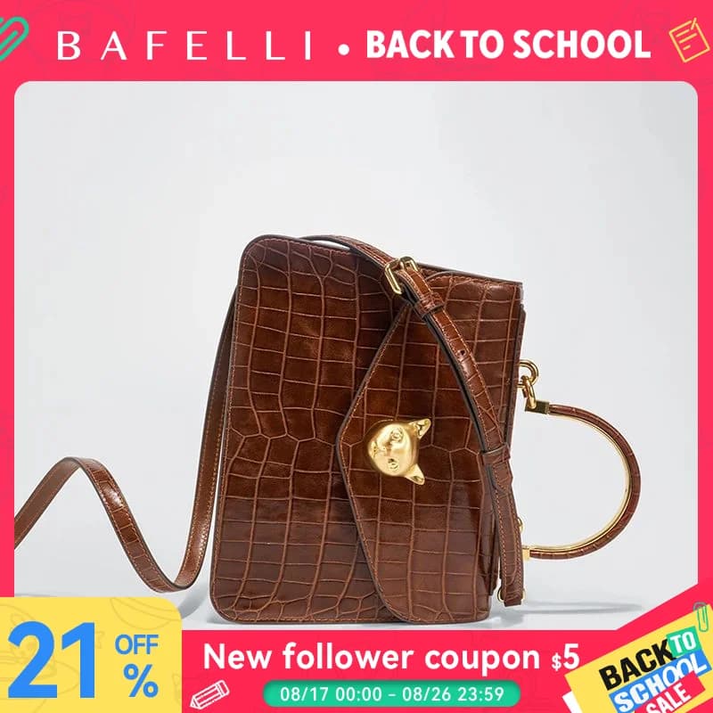 2025 BAFELLI CAT DONNA NUOVA PATTERN CROCODILE IN PELLE FASHION BORSA STYLISH BUSINESS FEMALE IN PELLE BRAND DI LUSSO OL PURSE