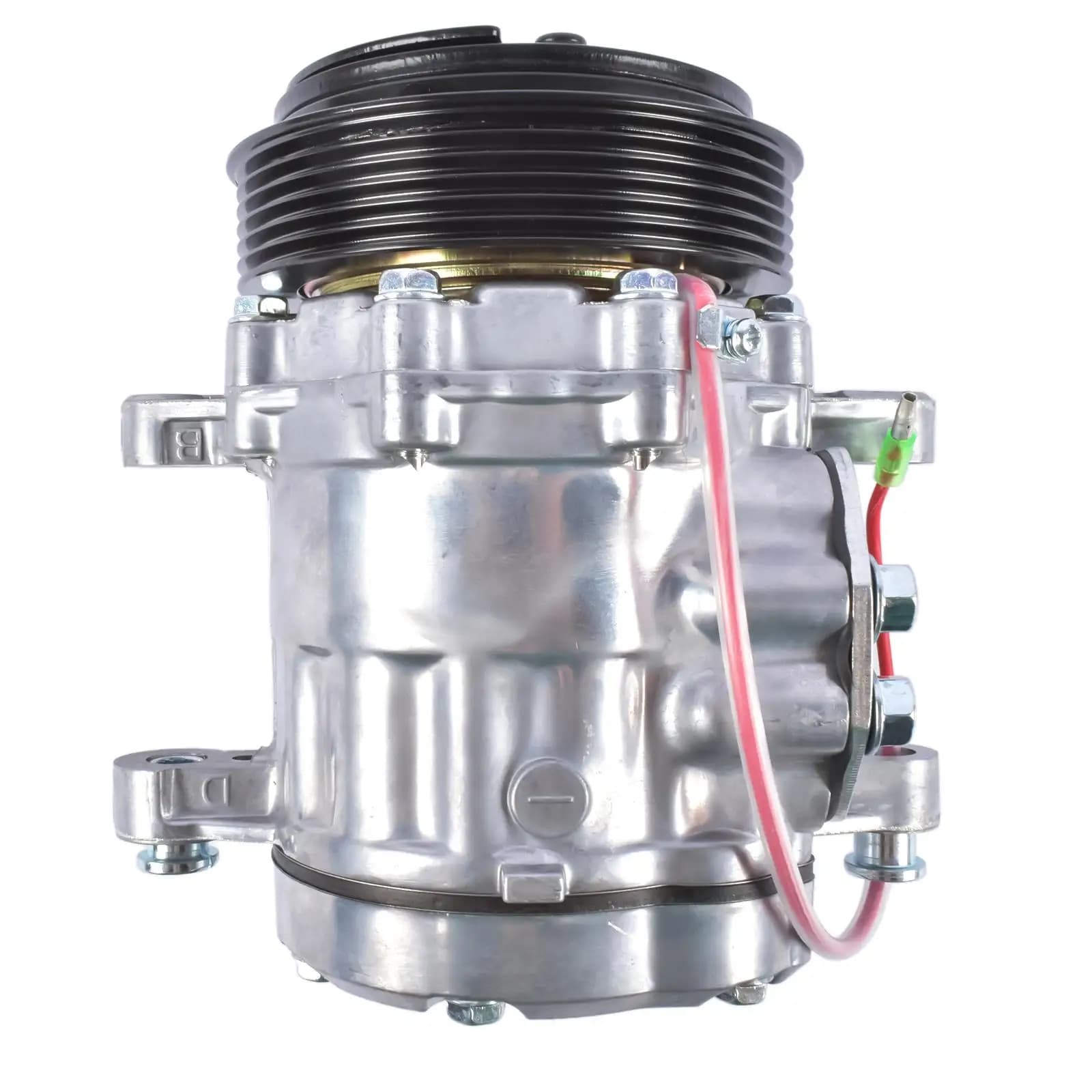 Compressore A/C AP02 con puleggia a 6 scanalature per cinghia serpentina tipo Sanden SD7, colore argento HC5005BK