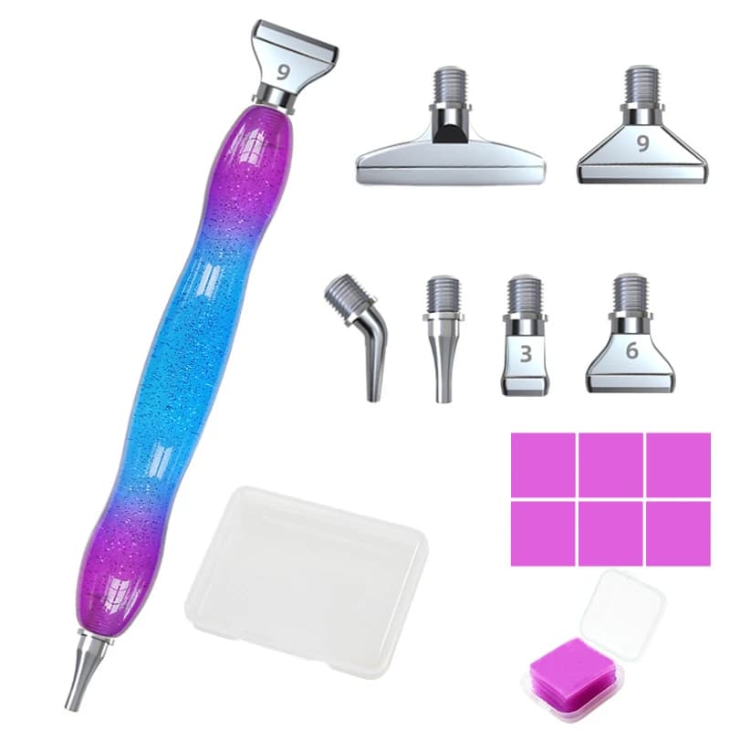 Diamond Painting New Resin Dotting Pen with Threaded Metal Tip, DIY Diamond Embroidery Tool Set
