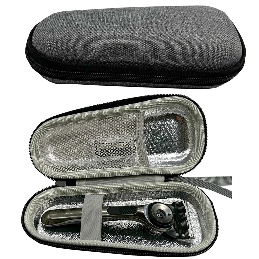 Custodia da viaggio rigida in EVA impermeabile per rasoio Gillette Fusion 5 con tasca a rete, borsa da trasporto per rasoio, custodia rigida per rasoio