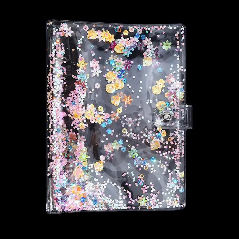 Conchiglia con perline glitterate Agenda trasparente per notebook Organizzatore Raccoglitore Libri Custodia protettiva per notebook Album fotografico Ricariche fai da te Fornitori