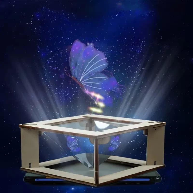 Kit proiettore olografico 3D fai-da-te per bambini Produzione scientifica Puzzle fatto a mano Materiali sperimentali Piccoli progetti di invenzione