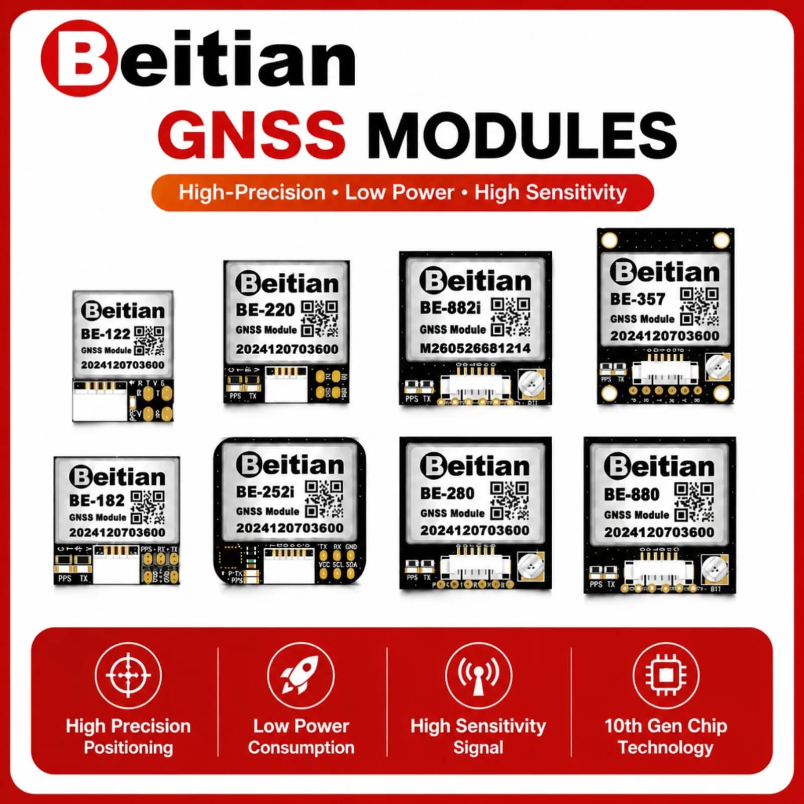 Beitian M10 Triple Mode GNSS Compass Module with IST8310 For Drone Flight Controller GPS BeiDou GLONASS