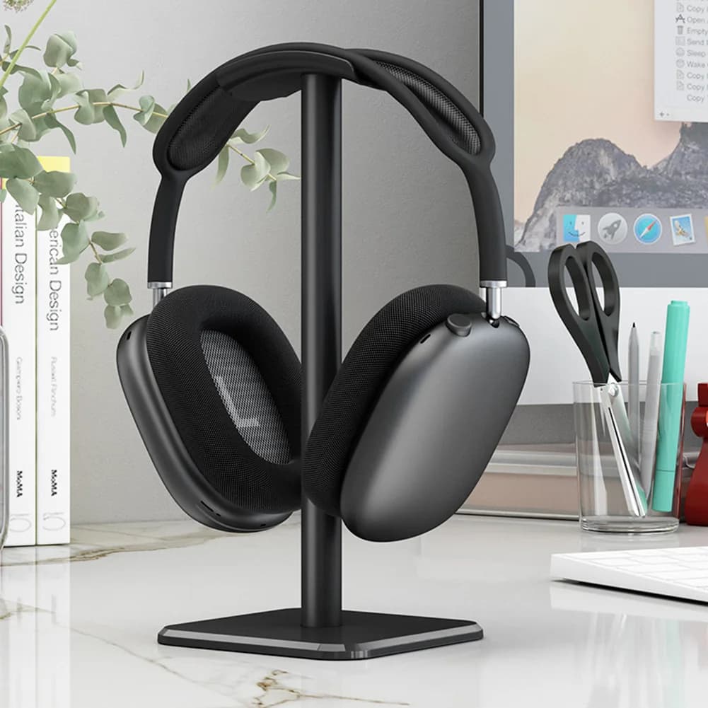Support for headphones Aluminum Alloy Headphone Holder Space saving shelf Table Organizer Display Vertical Brace Hook