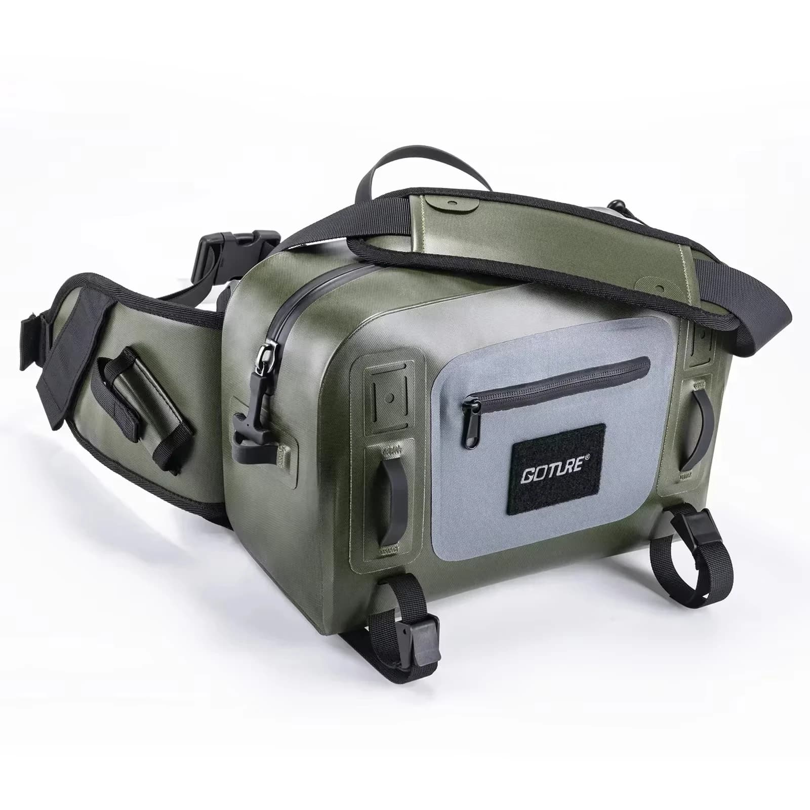 Goture Borsa da pesca Marsupio portatile multifunzionale impermeabile Zaino da pesca durevole con borsa a tracolla a tracolla portacanna