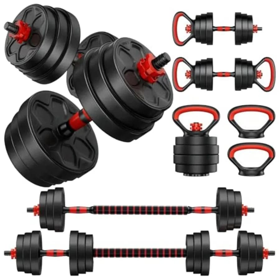 Adjustable weights 22/33/44/66/88 pounds, Set of Free Weights with Connector 4 in 1, Usable as Kettlebell, Libra, Support for Weights