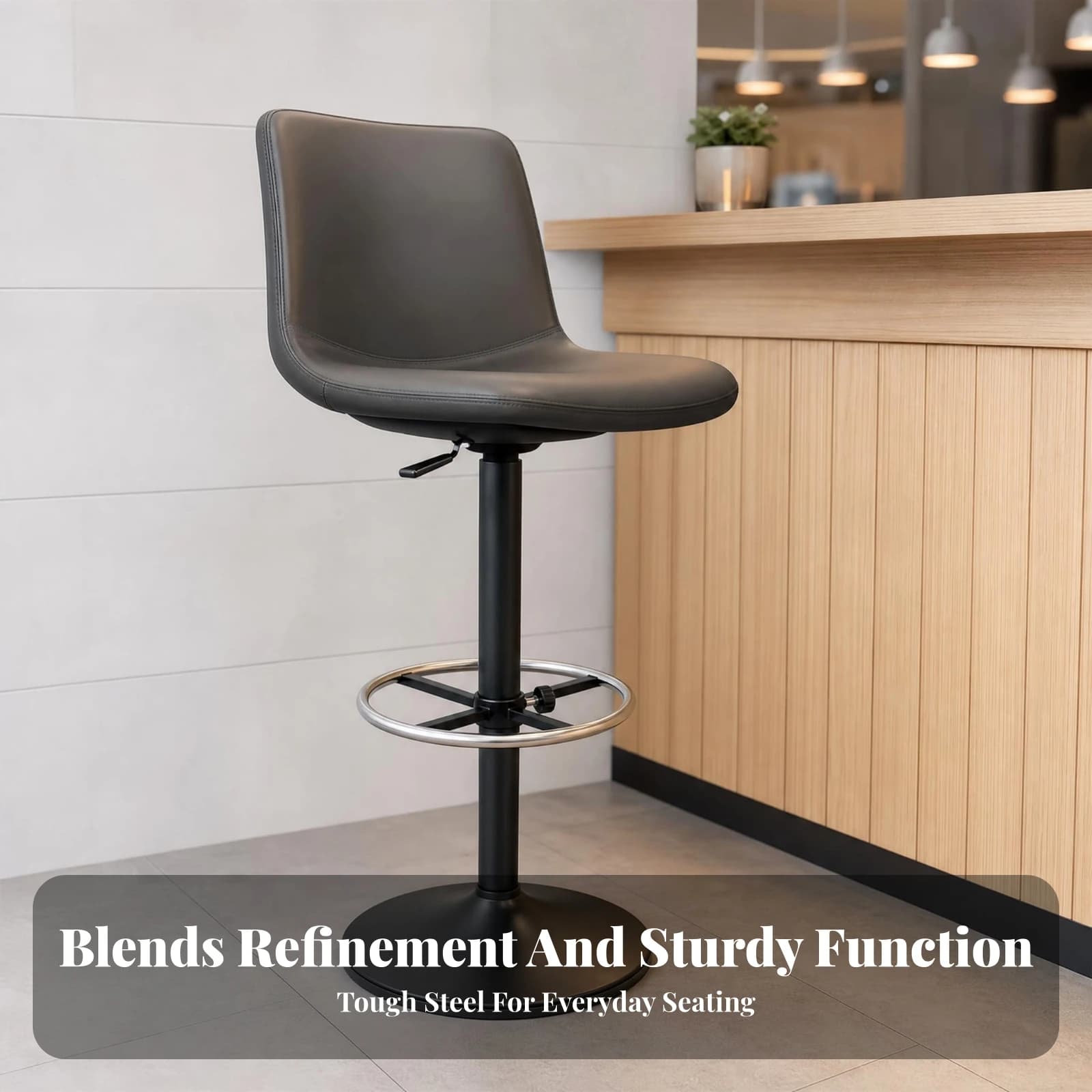 Swivel Chair Foot Rest Footrest Black Stainless Steel Foot Footrest Mounting Tube Sturdy for Office