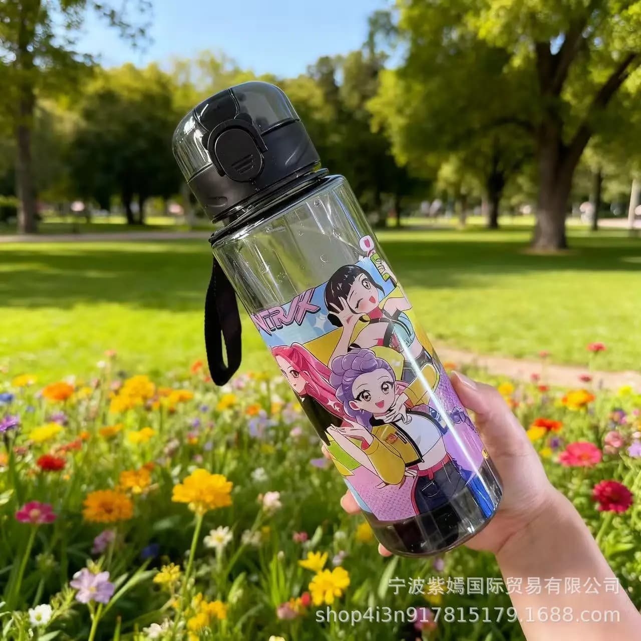 700ml New Cartoon Figure Water Bottle, Portable Outdoor Straw Cup for Kids-Girls’ Summer Sports Leakproof Cute gift