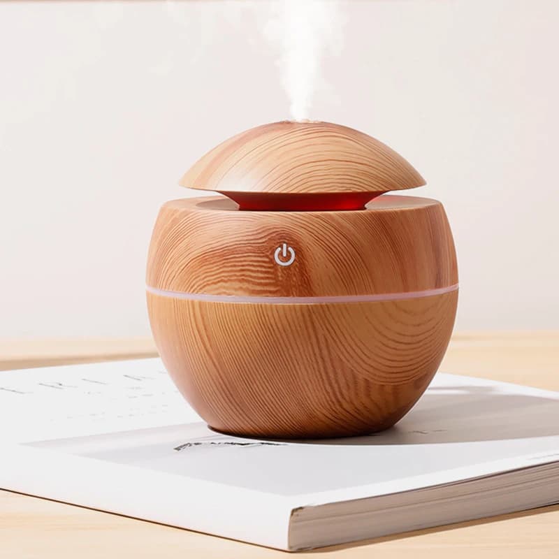 USB Ultrasonic Cool Mist Sprayer Essential Oil Fragrance Mini Home Wood Grain Air Humidifier Electric Air Aroma Diffuser Purifie