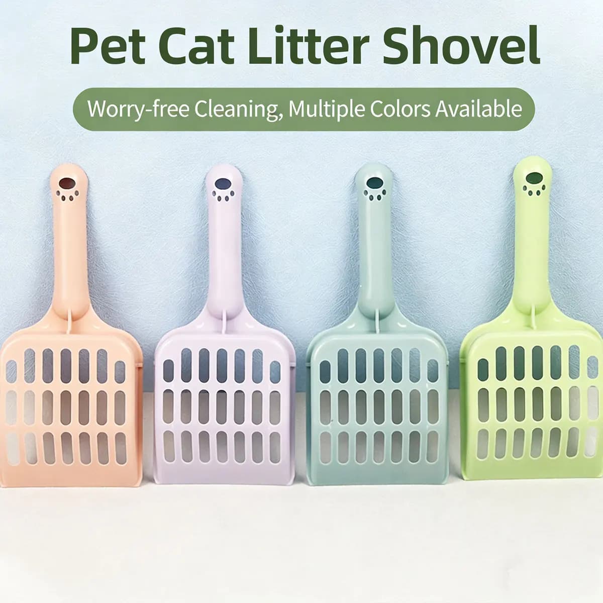 Paletta per lettiera per gatti, graziosa, color caramella, con design a griglia perforata, per la rimozione delle feci dei gatti, accessori per la pulizia degli animali domestici