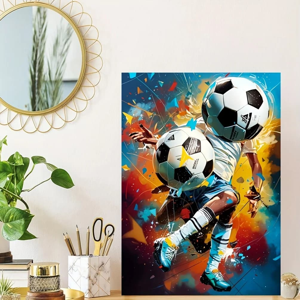 Puzzle da 1000 pezzi con tema calcio: realizzato in cartone robusto e di alta qualità con un design vivace per giocatori di calcio, Perfe