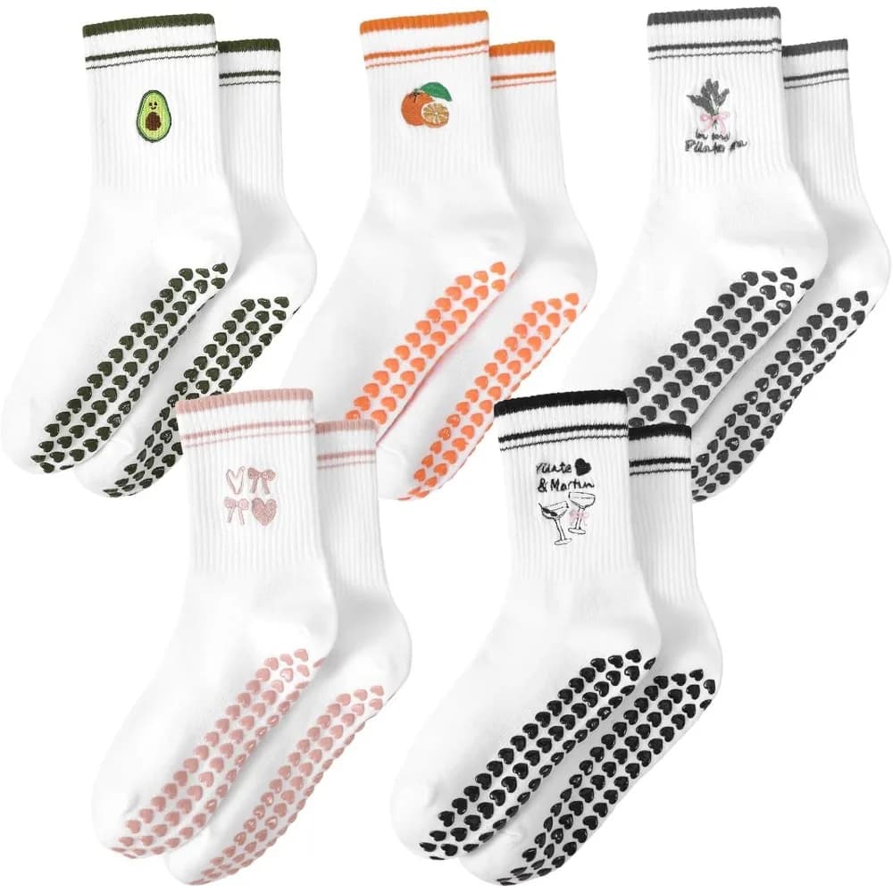 Women's Cute Ruffled Yoga Socks with Grips